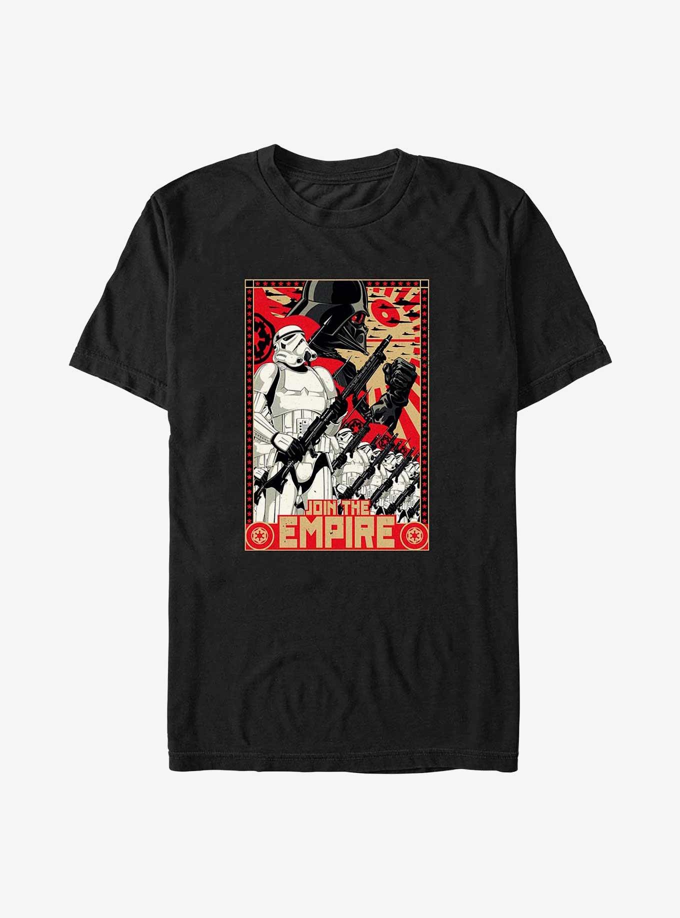 Star Wars Join The Empire Propaganda Poster Big & Tall T-Shirt, BLACK, hi-res