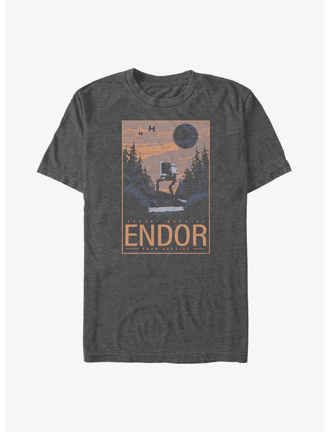 Star Wars Endor Park Service Poster Big & Tall T-Shirt, CHAR HTR, hi-res