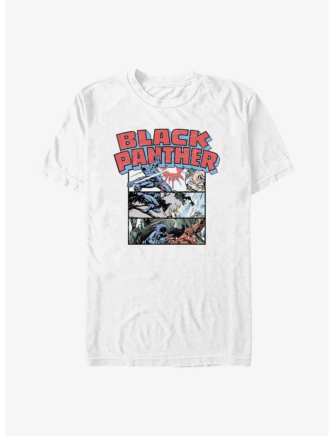 Marvel Black Panther Battle Sequence Panels Big & Tall T-Shirt, WHITE, hi-res