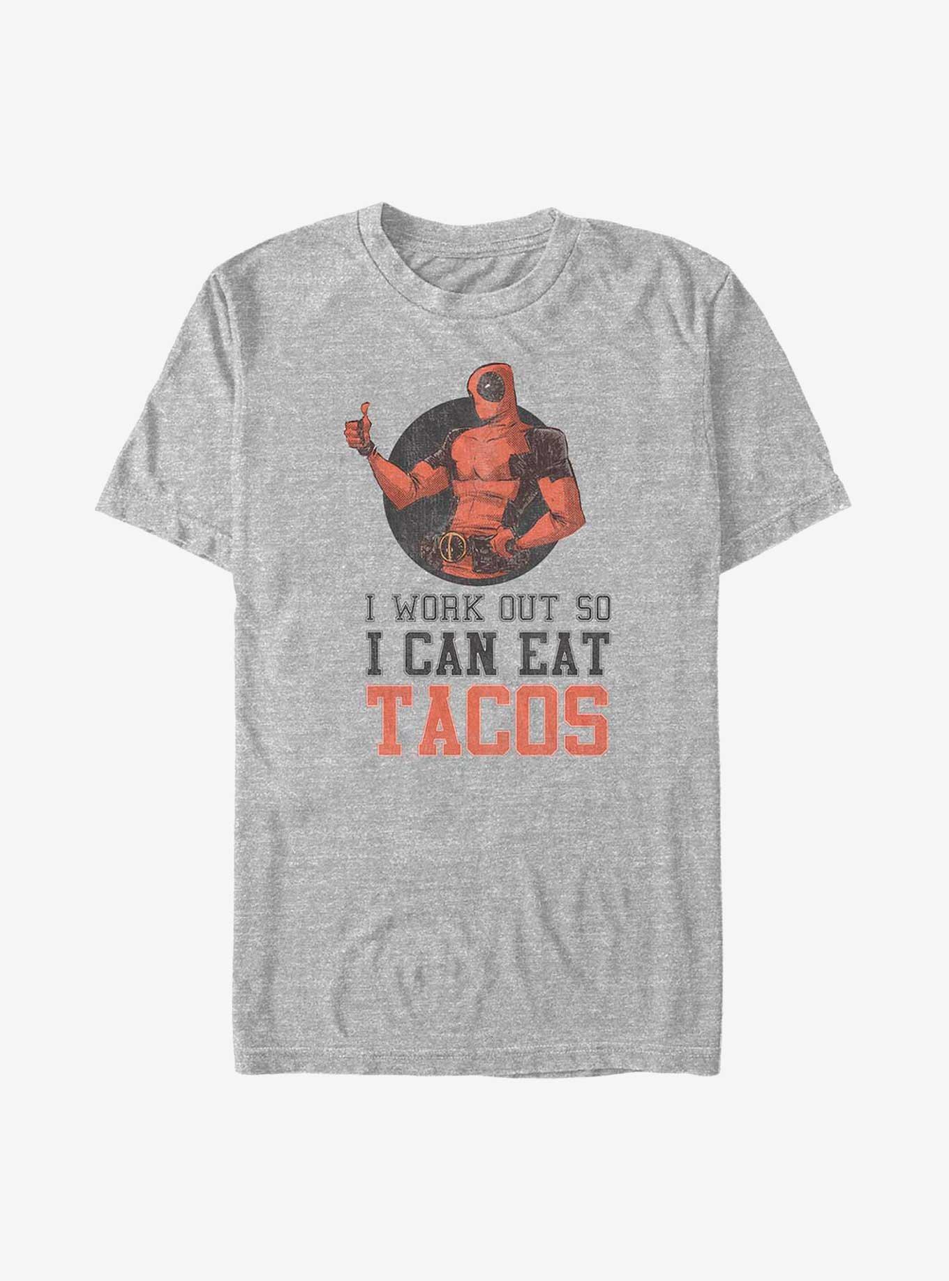 Marvel Deadpool I Work Out So I Can Eat Tacos Big & Tall T-Shirt, , hi-res
