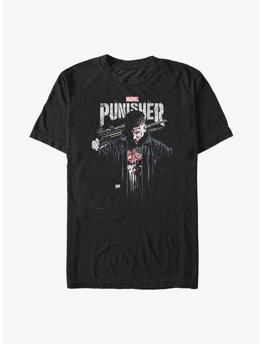 Marvel Punisher Downfall Poster Big & Tall T-Shirt, BLACK, hi-res