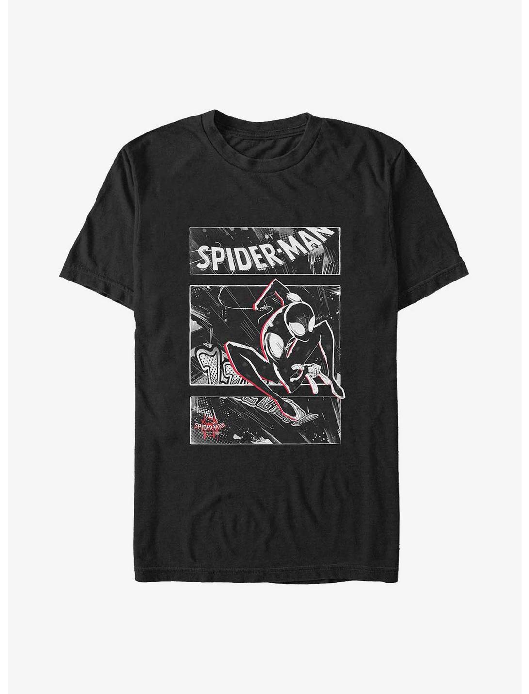 Marvel Spider-Man Miles Morales Swinging Panels Big & Tall T-Shirt, BLACK, hi-res