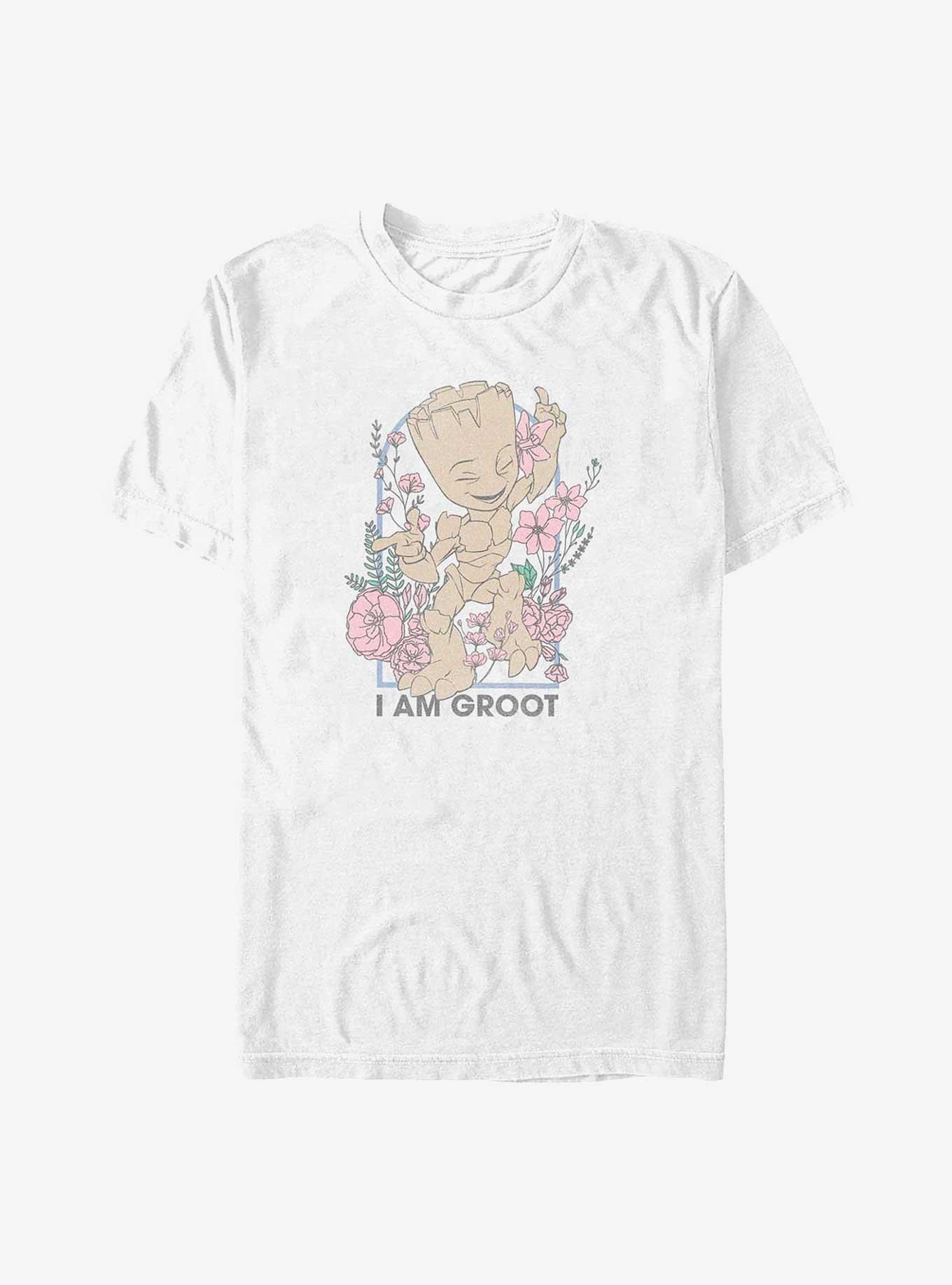 Marvel Guardians of the Galaxy Floral Groot Big & Tall T-Shirt, WHITE, hi-res