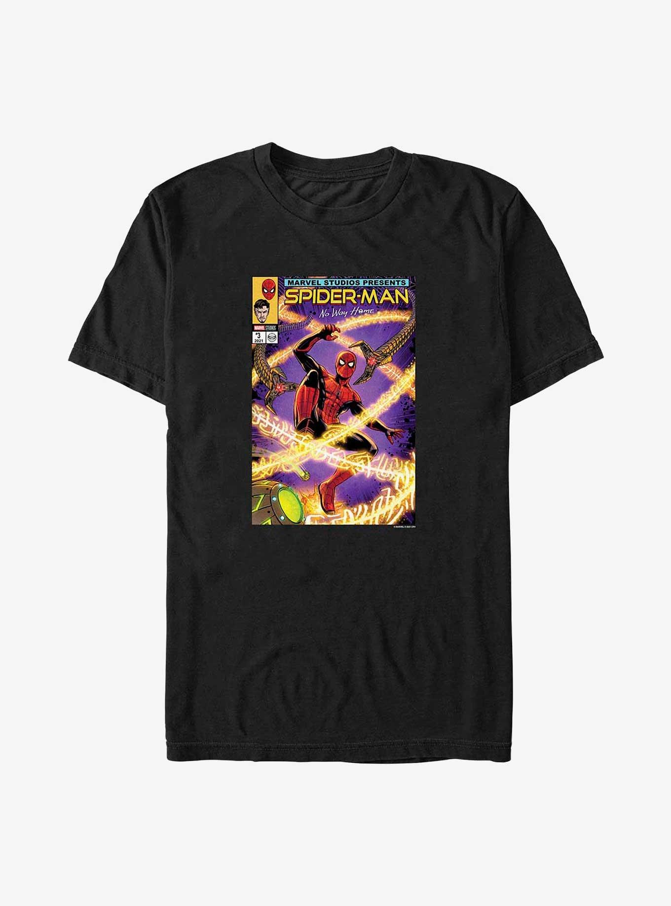 Marvel Spider-Man Battle Comic Cover Big & Tall T-Shirt, BLACK, hi-res