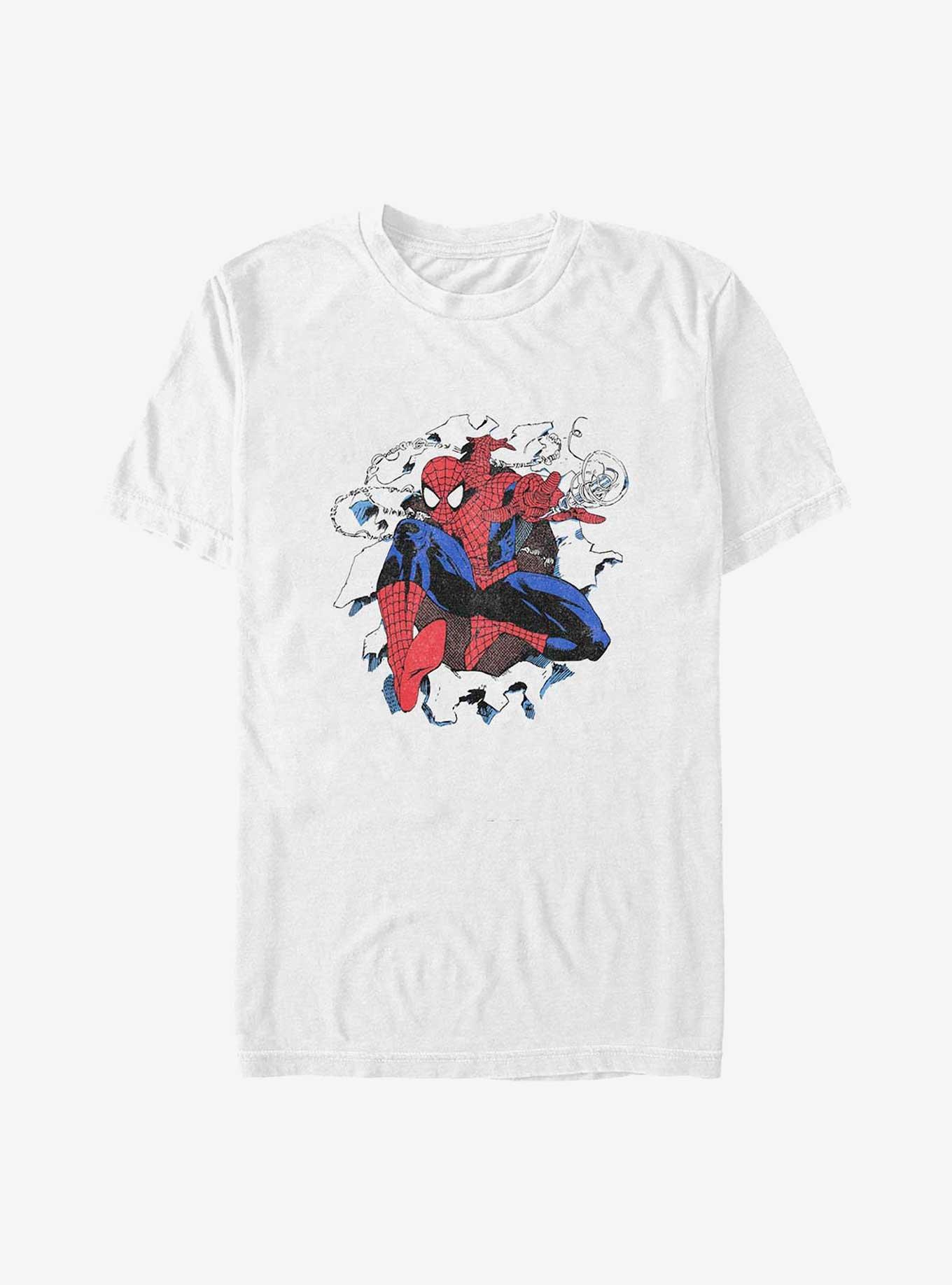 Marvel Spider-Man Spidey Bust Through Big & Tall T-Shirt, WHITE, hi-res
