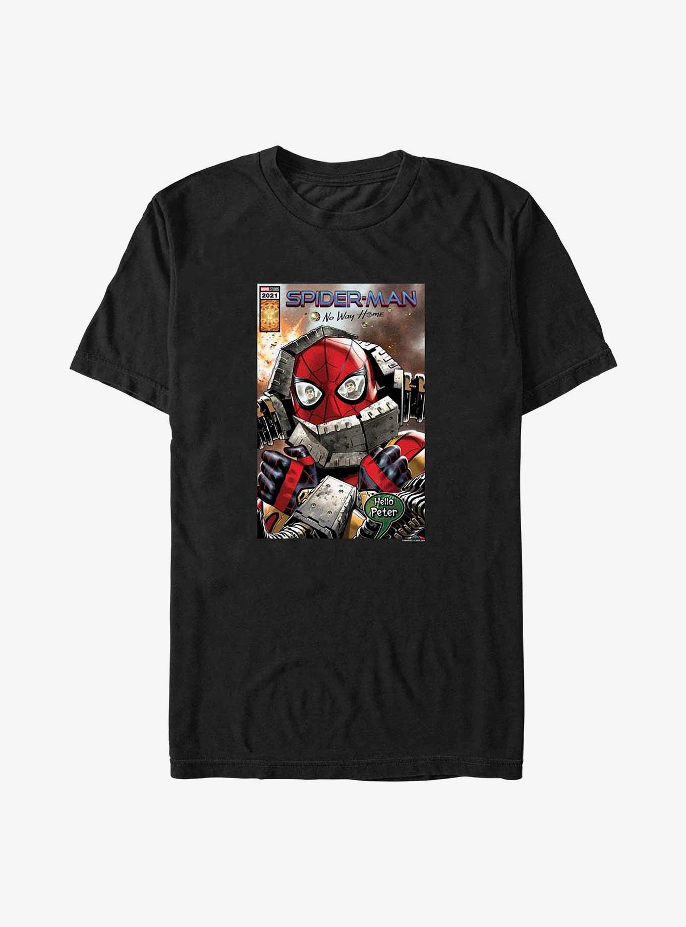 Marvel Spider-Man Hello Peter Comic Cover Big & Tall T-Shirt, BLACK, hi-res