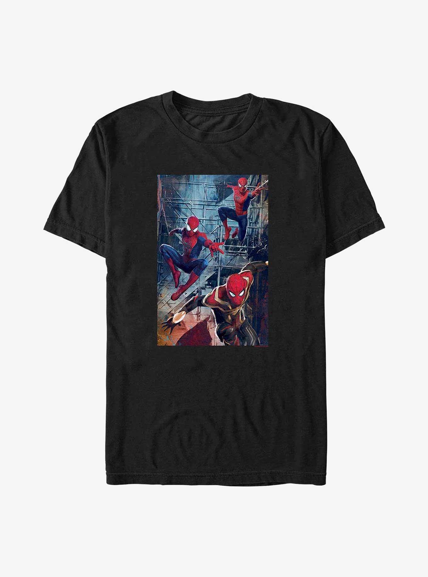 Marvel Spider-Man Spidey Attack Poster Big & Tall T-Shirt, BLACK, hi-res