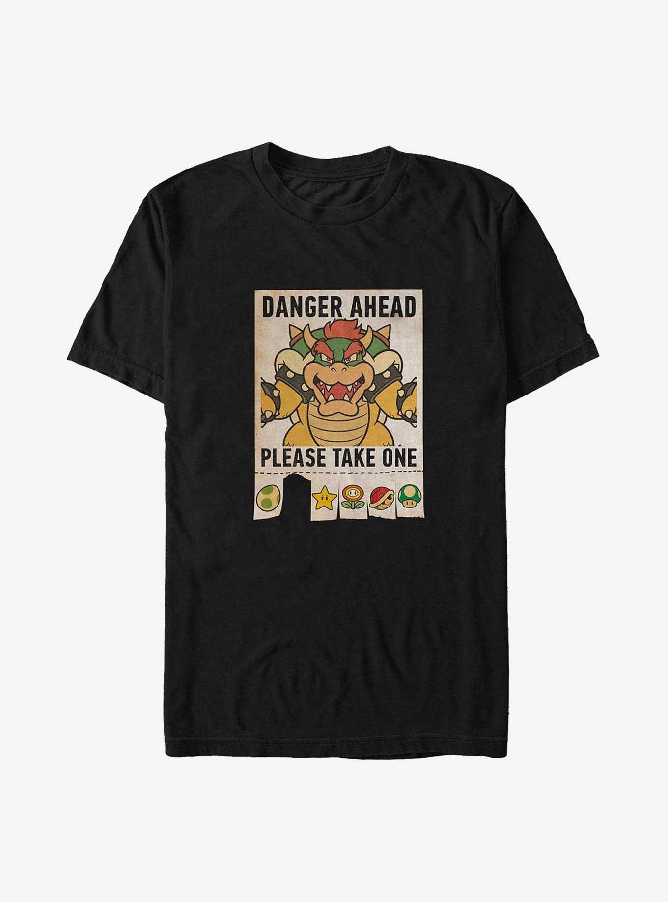 Mario Bowser Danger Ahead Big & Tall T-Shirt, , hi-res