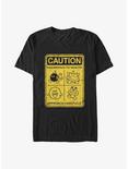Mario Caution Sign Big & Tall T-Shirt, BLACK, hi-res