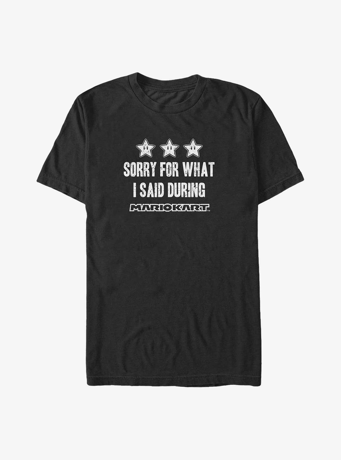 Mario Sorry For What I Said During Mario Kart Big & Tall T-Shirt, BLACK, hi-res