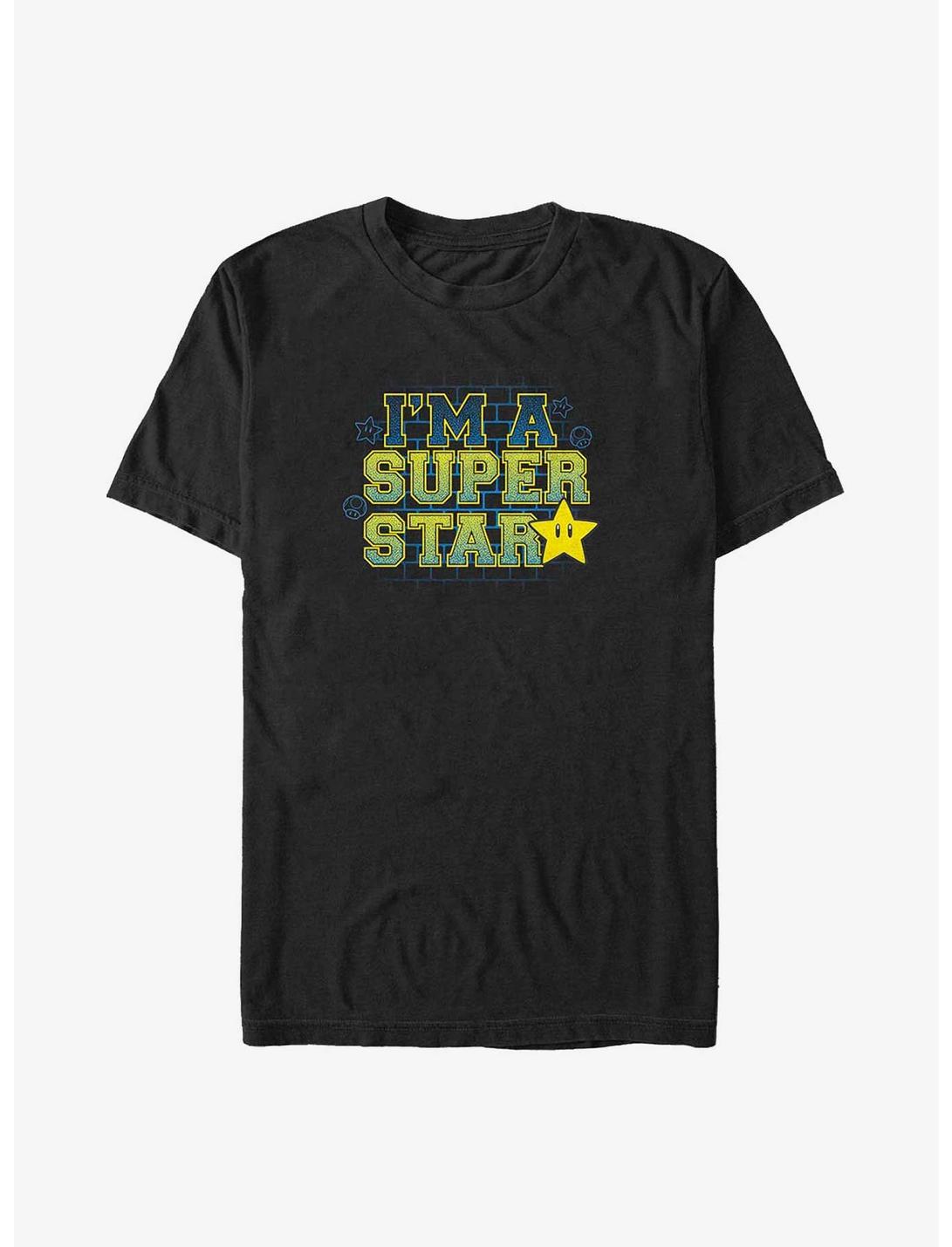 Mario I'm A Super Star Big & Tall T-Shirt, BLACK, hi-res