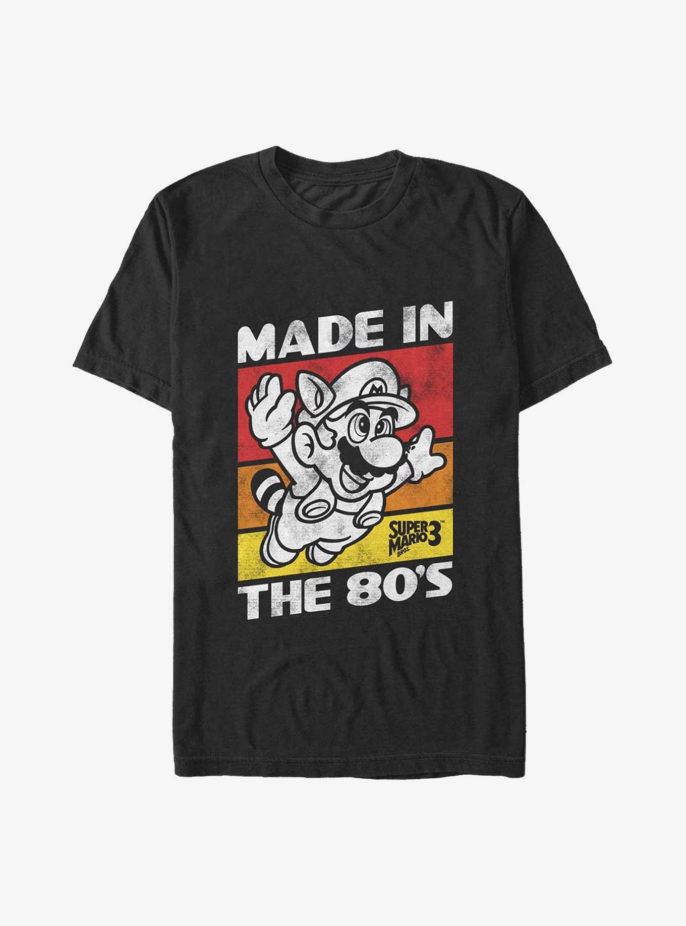 Mario Made In The 80's Tanooki Mario Big & Tall T-Shirt, BLACK, hi-res