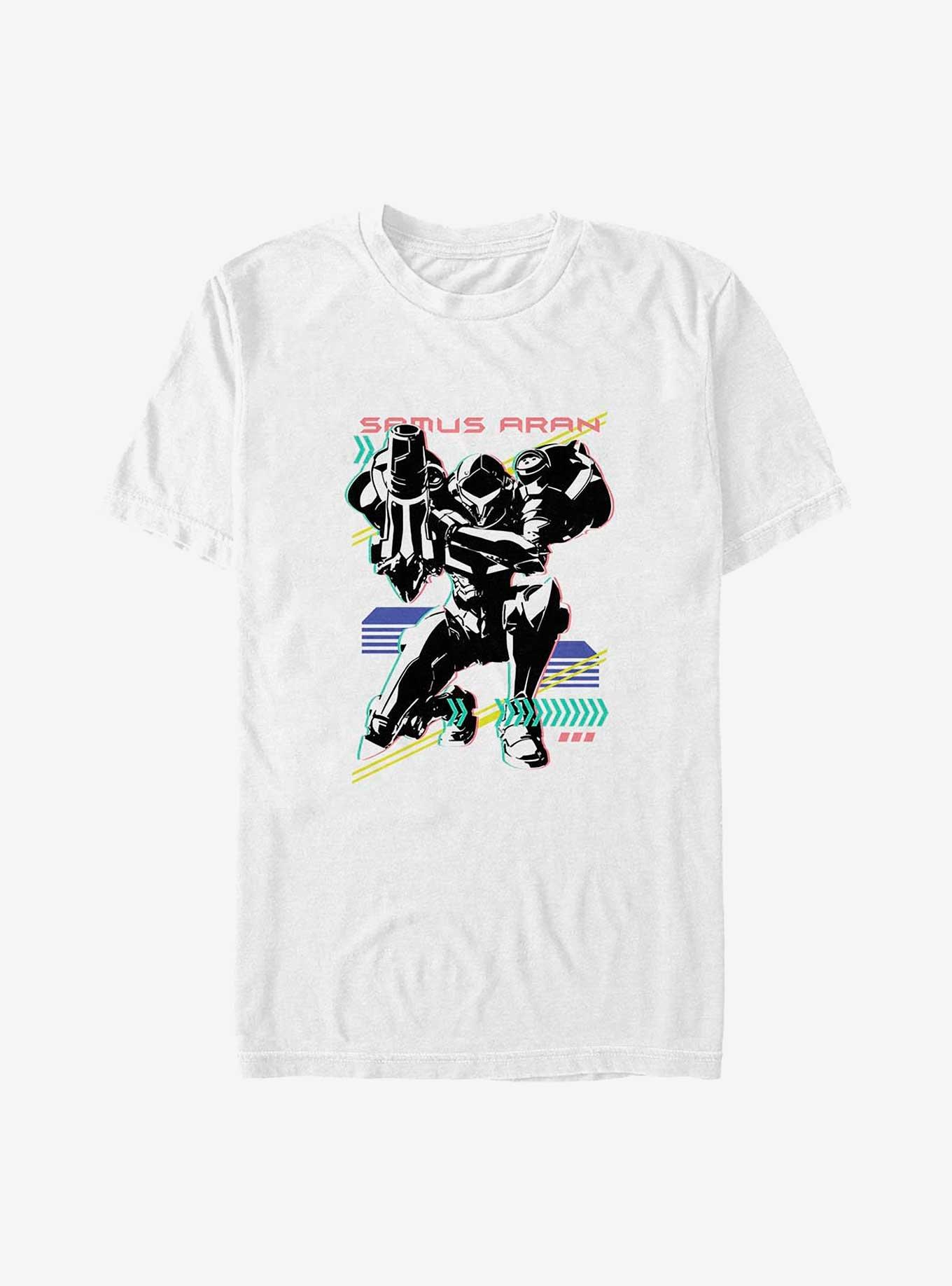 Nintendo Metroid Samus Aran Neon Big & Tall T-Shirt, WHITE, hi-res