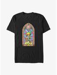 The Legend of Zelda Bright Stained Glass Link Window Big & Tall T-Shirt, BLACK, hi-res