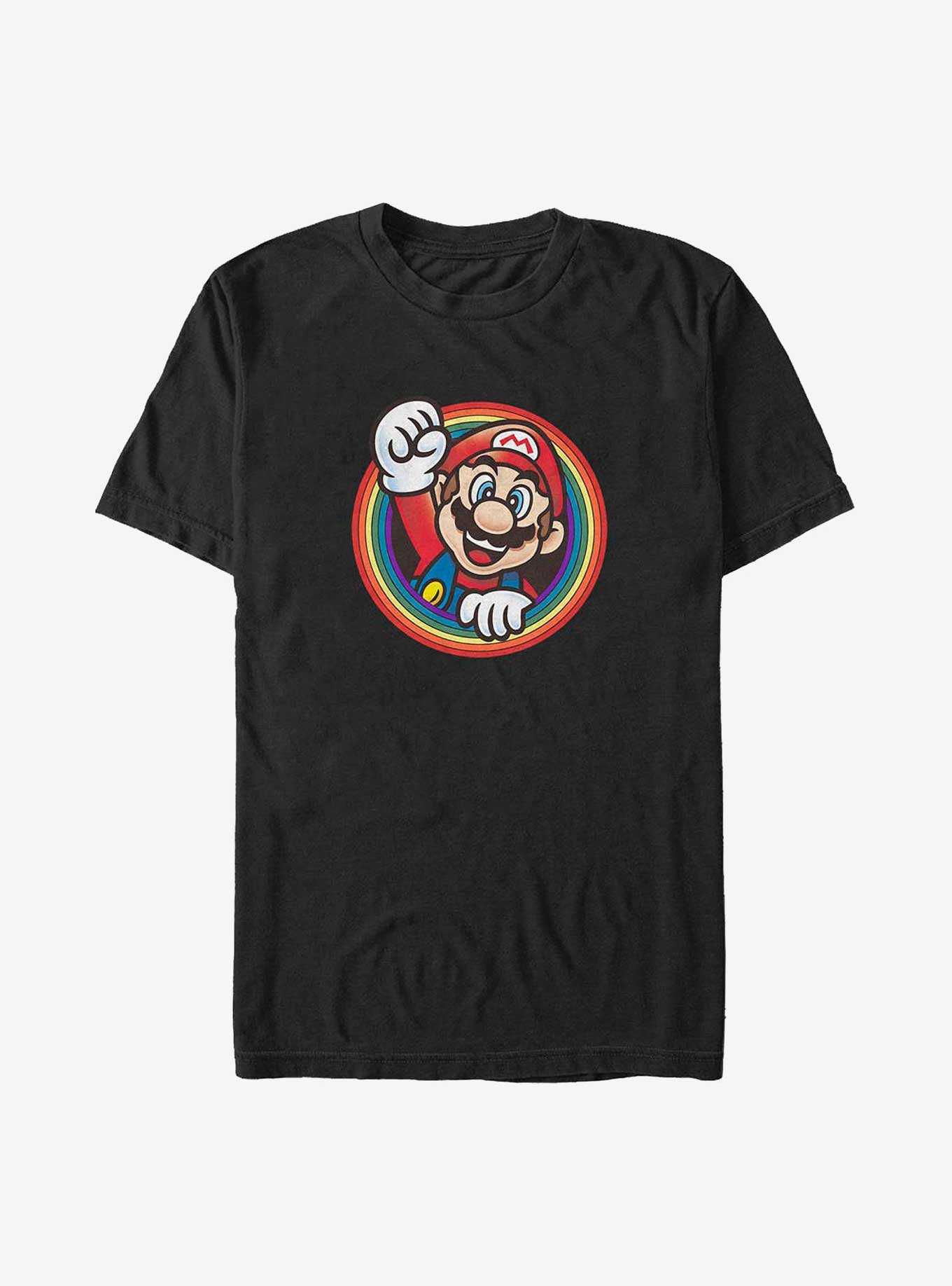 Mario Rainbow Mario Badge Big & Tall T-Shirt, , hi-res