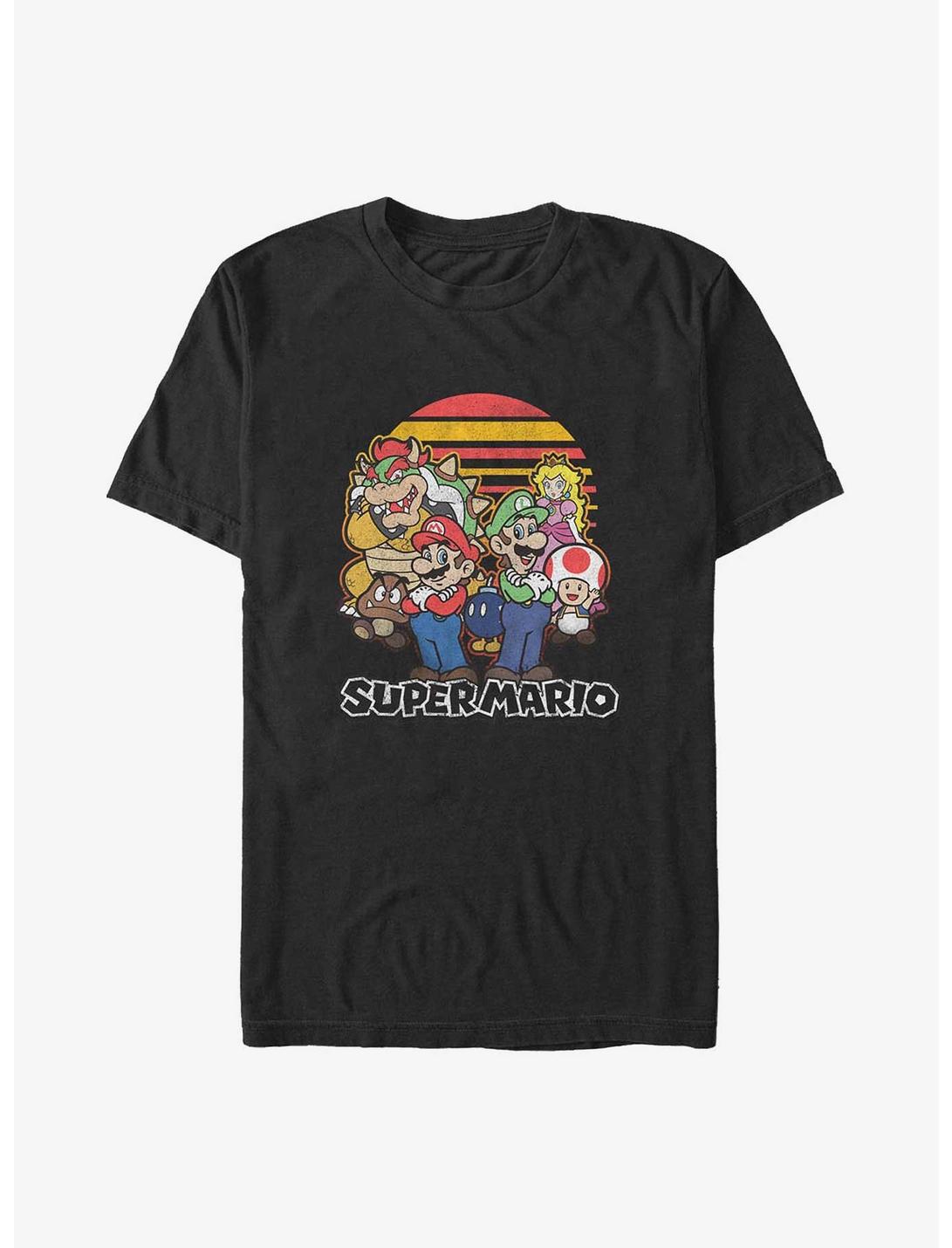 Mario Sunset Group Big & Tall T-Shirt, BLACK, hi-res