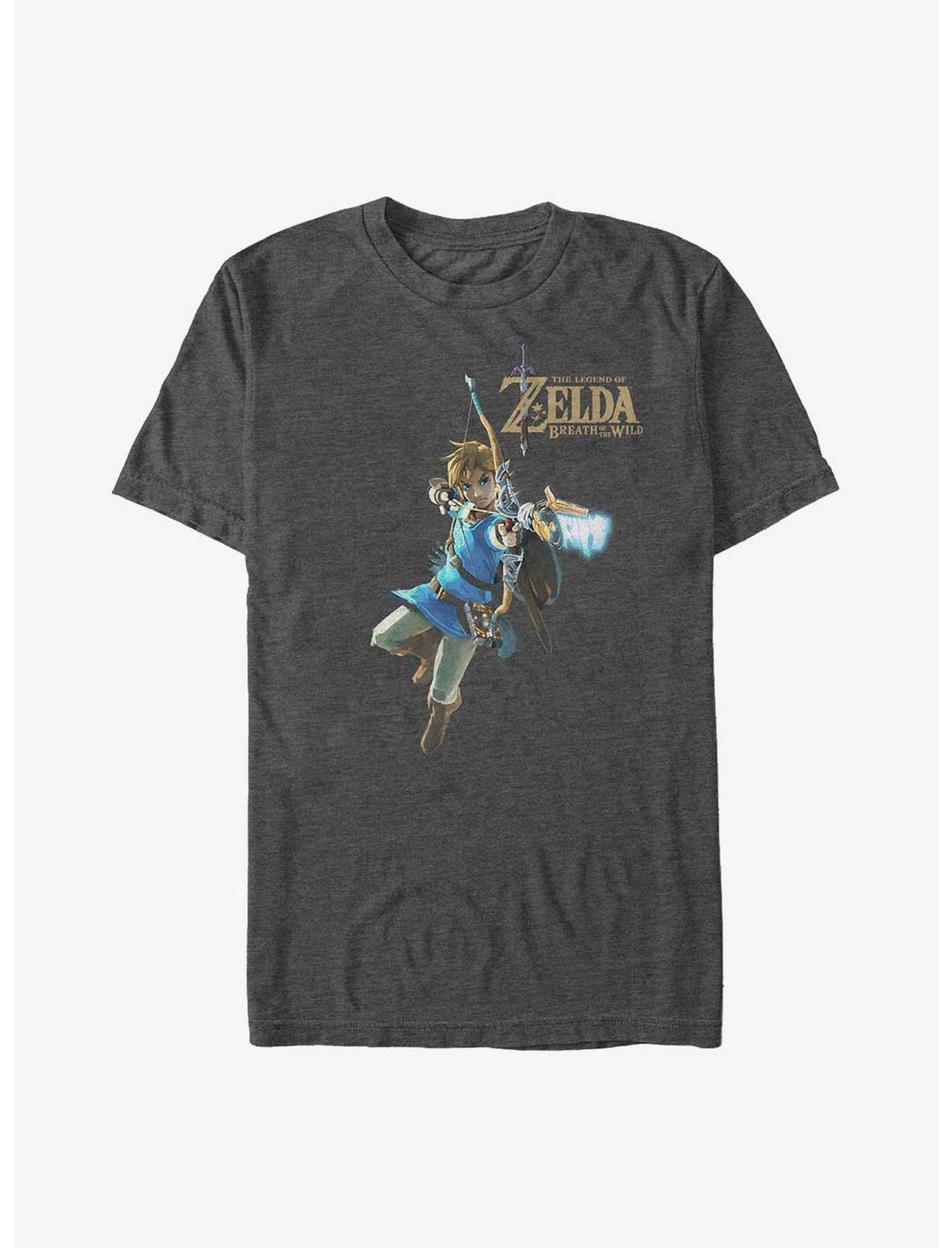 The Legend of Zelda Link Breathing Again Big & Tall T-Shirt, CHAR HTR, hi-res