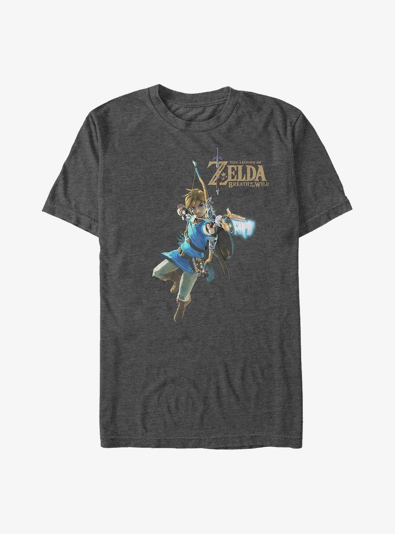 The Legend of Zelda Link Breathing Again Big & Tall T-Shirt, CHAR HTR, hi-res