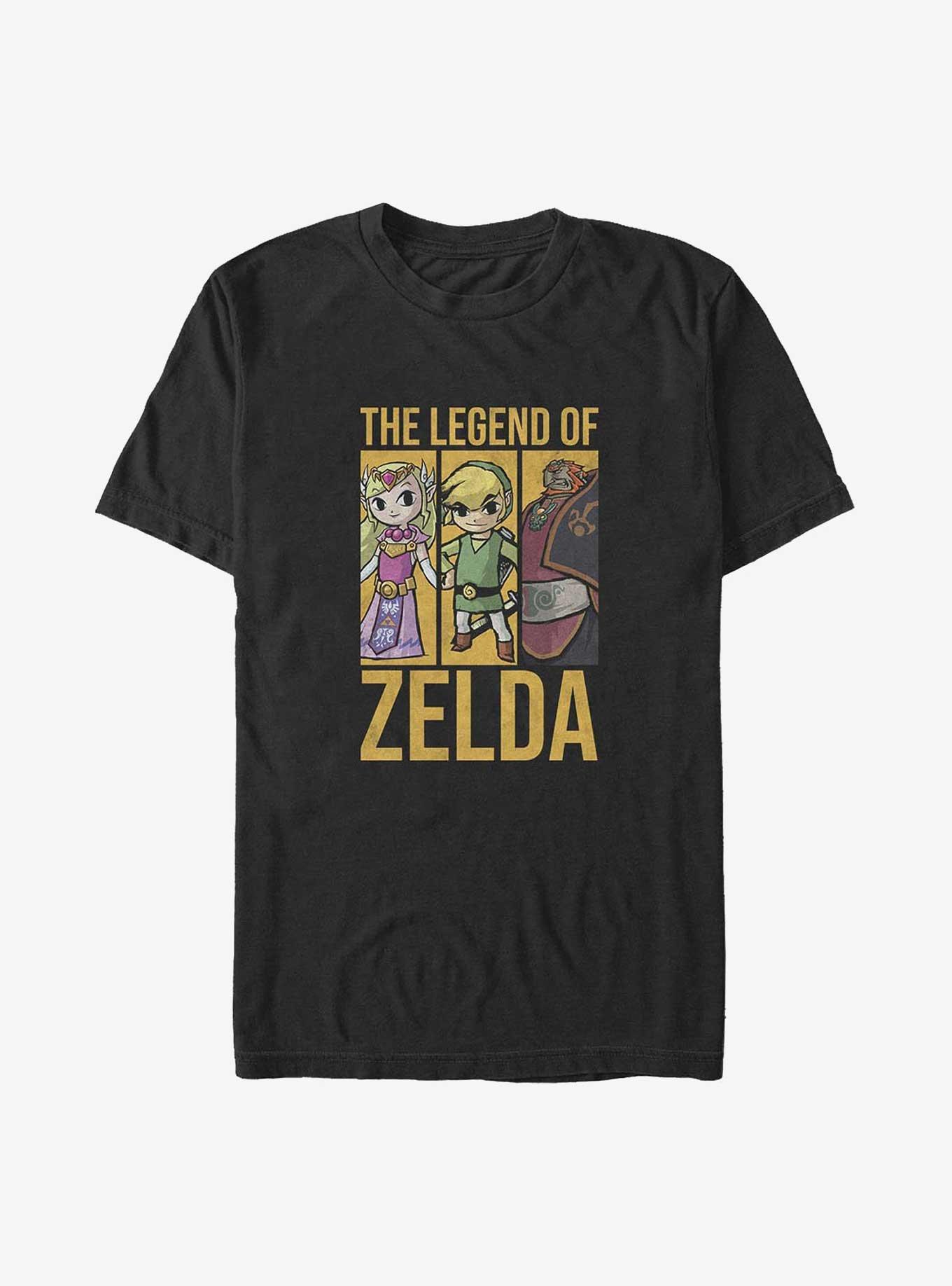 The Legend of Zelda Chibi Zelda, Link, and Ganondorf Big & Tall T-Shirt, BLACK, hi-res