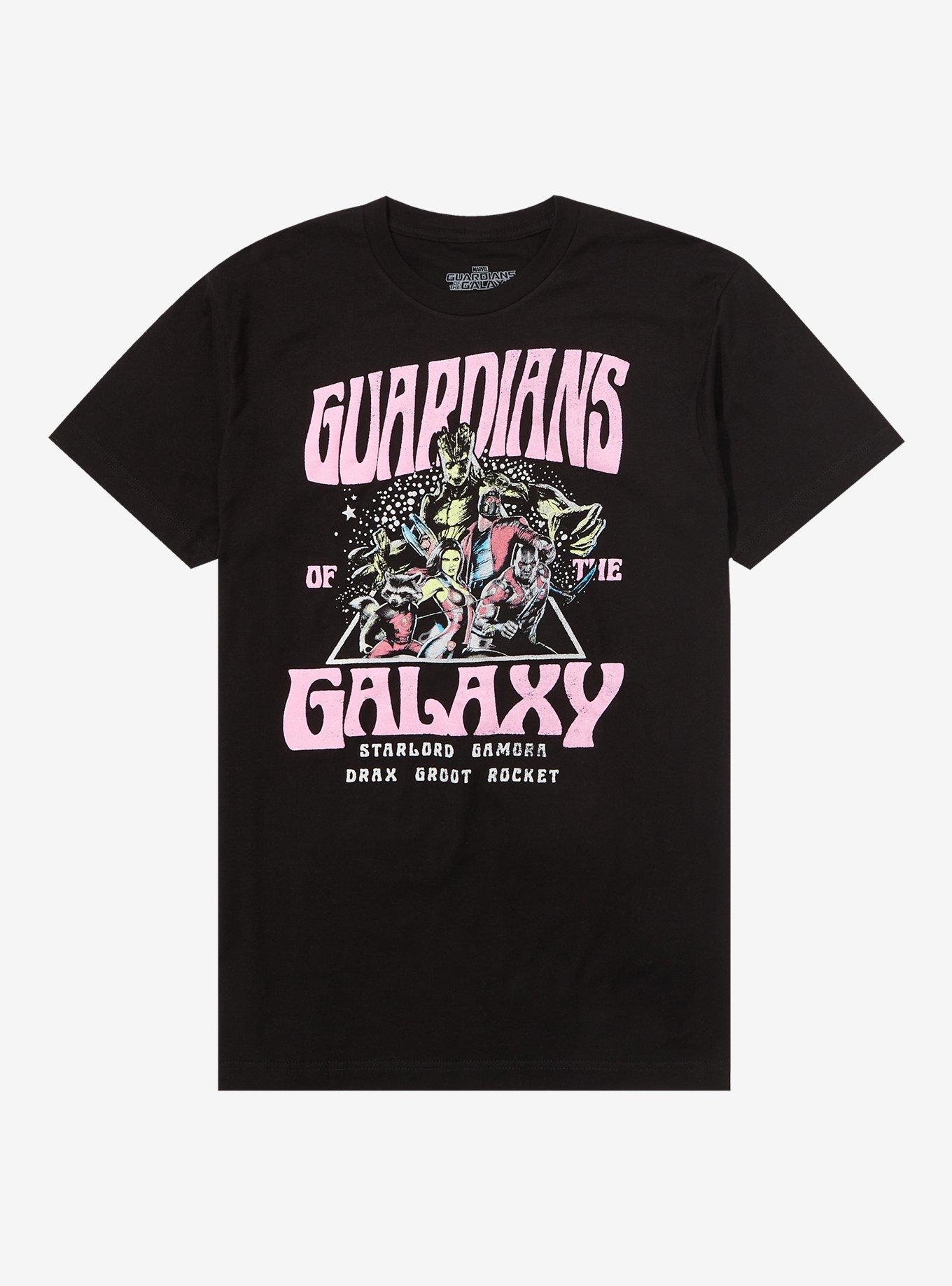 Marvel Guardians of the Galaxy Retro Triangular Portrait T-Shirt - BoxLunch Exclusive, BLACK, hi-res