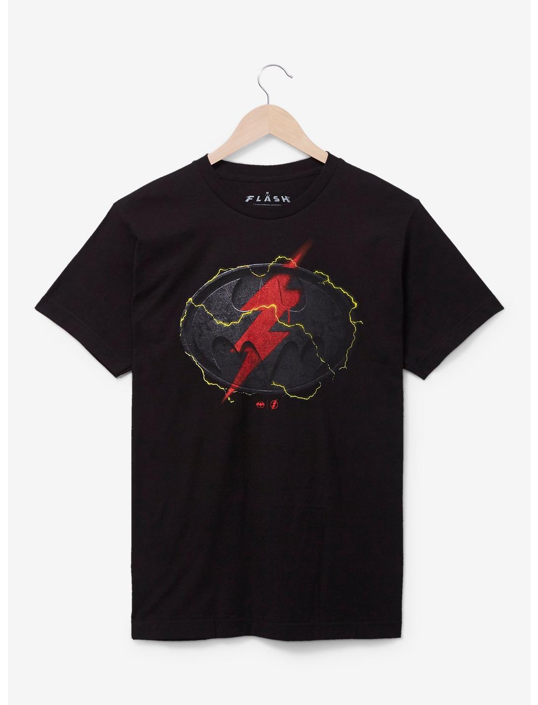 DC Comics The Flash Batman & Flash Logo T-Shirt, BLACK, hi-res