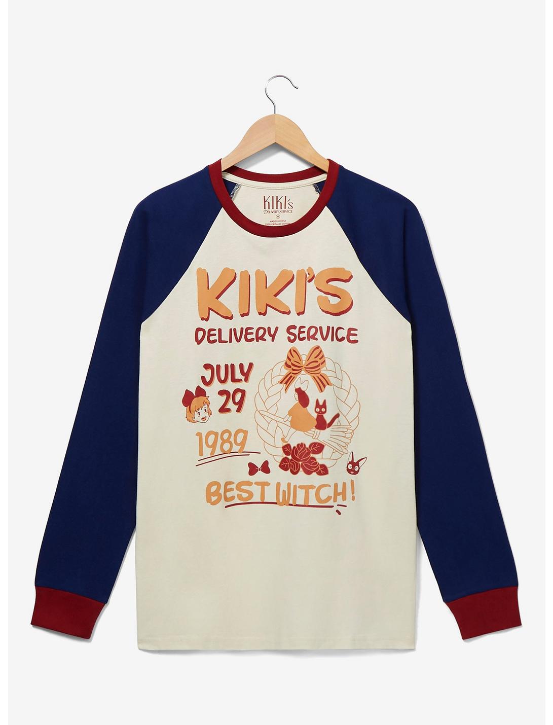 Studio Ghibli Kiki's Delivery Service Advertisement Contrast Long Sleeve T-Shirt - BoxLunch Exclusive, WHITE, hi-res