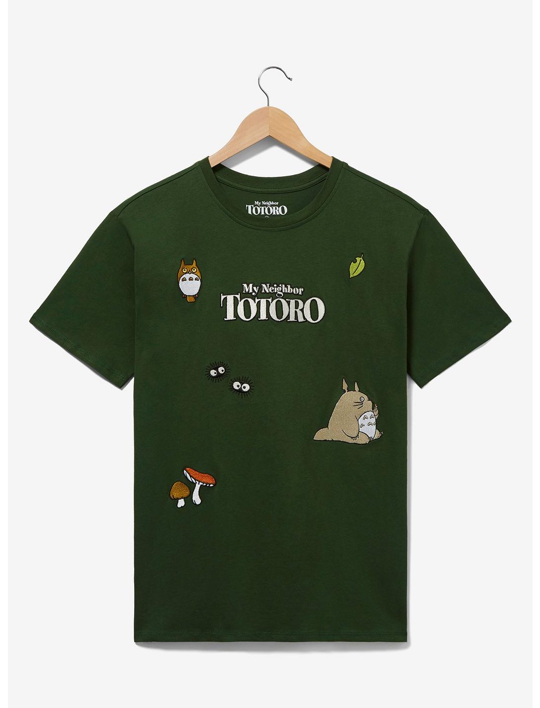 Studio Ghibli My Neighbor Totoro Scattered Icons T-Shirt - BoxLunch Exclusive, DARK GREEN, hi-res