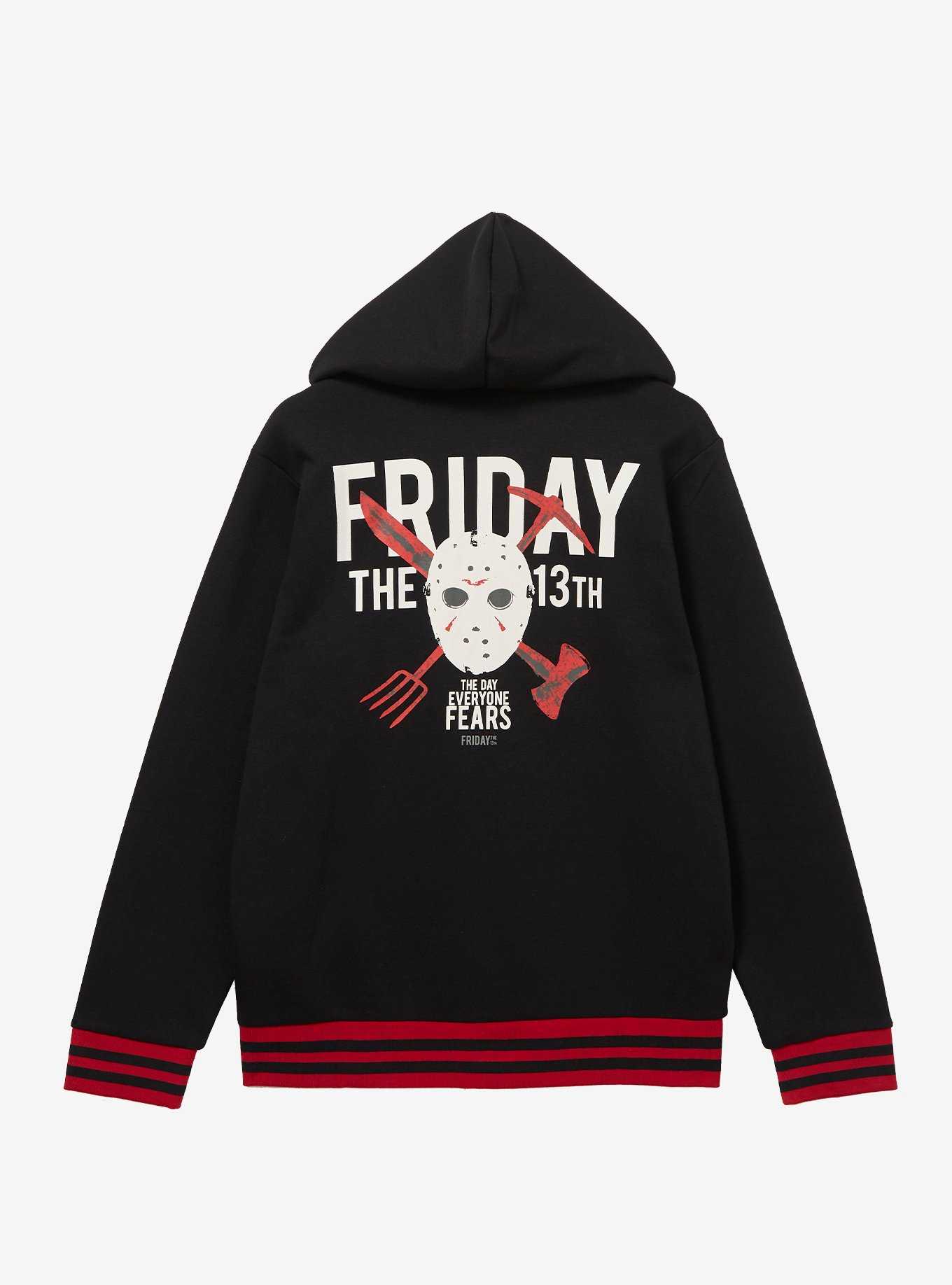 Friday the 13th Jason Voorhees Mask Zippered Hoodie - BoxLunch Exclusive, , hi-res