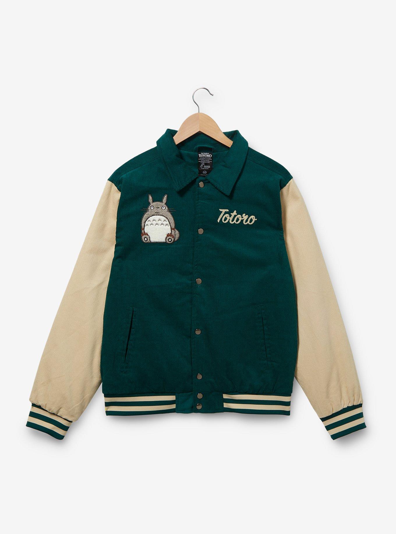 Studio Ghibli My Neighbor Totoro Corduroy Varsity Jacket - BoxLunch Exclusive, GREEN, hi-res