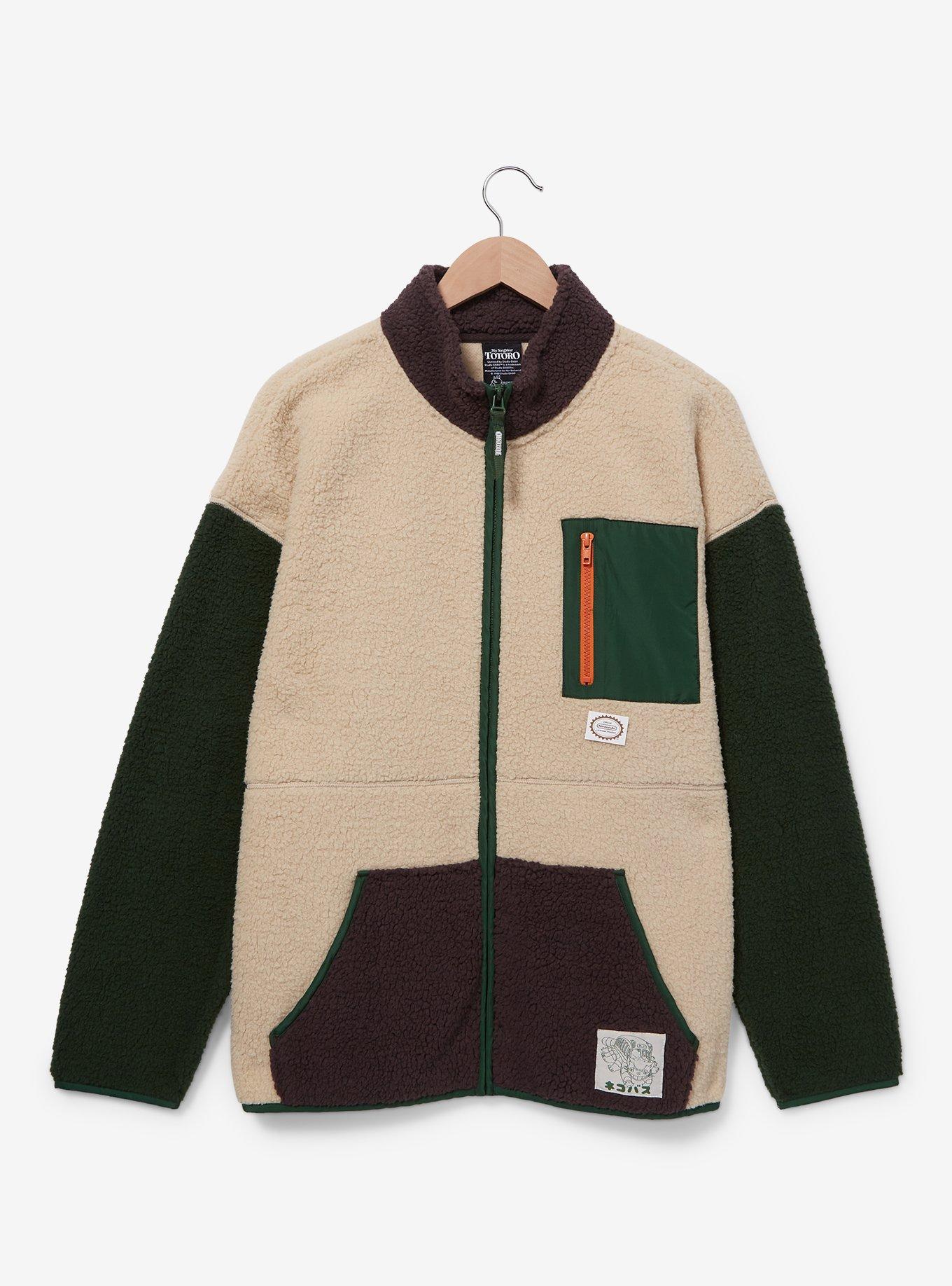 Studio Ghibli My Neighbor Totoro Sherpa Zip-Up Sweater - BoxLunch Exclusive, GREEN, hi-res