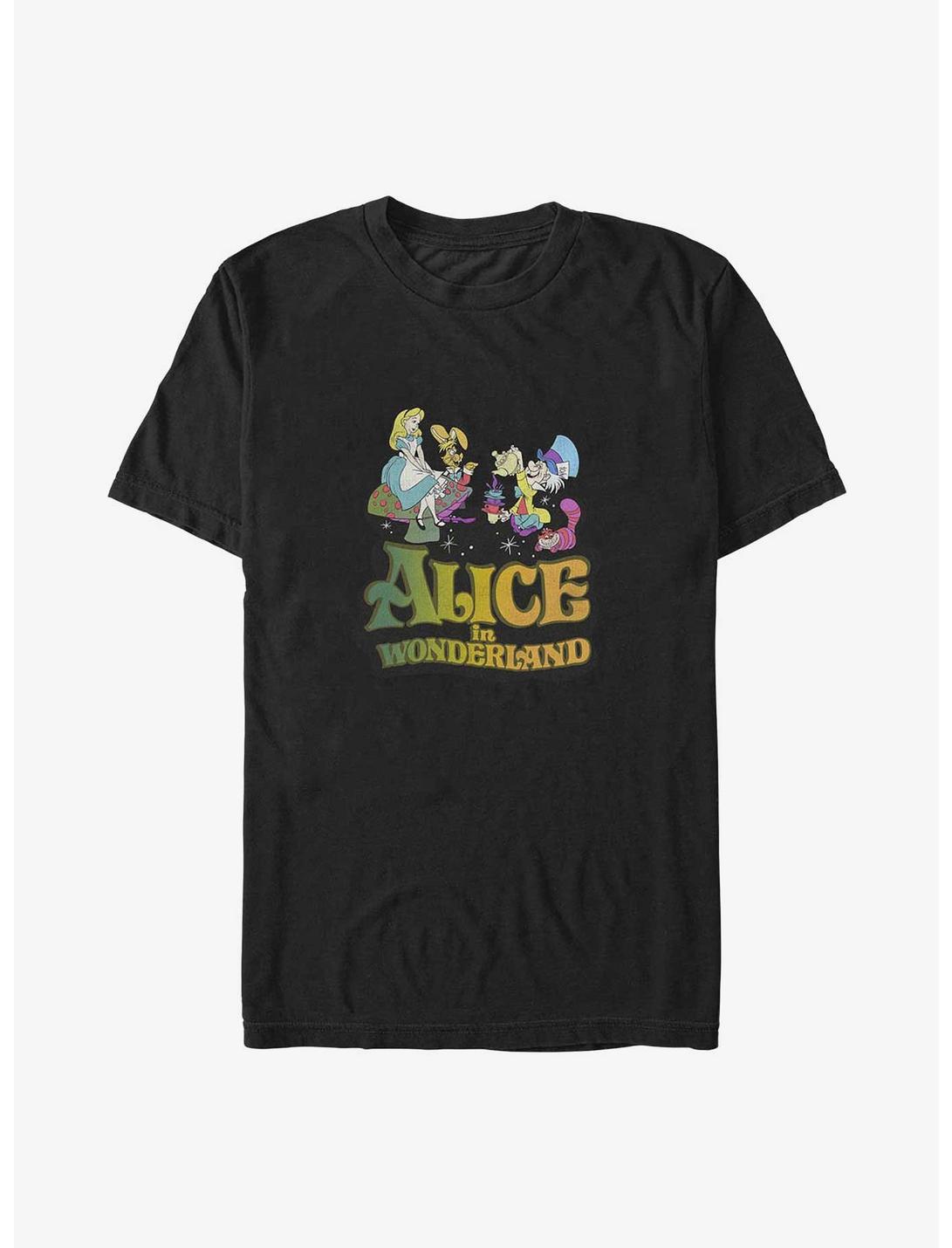 Disney Alice in Wonderland Alice Trippy Logo Big & Tall T-Shirt, BLACK, hi-res