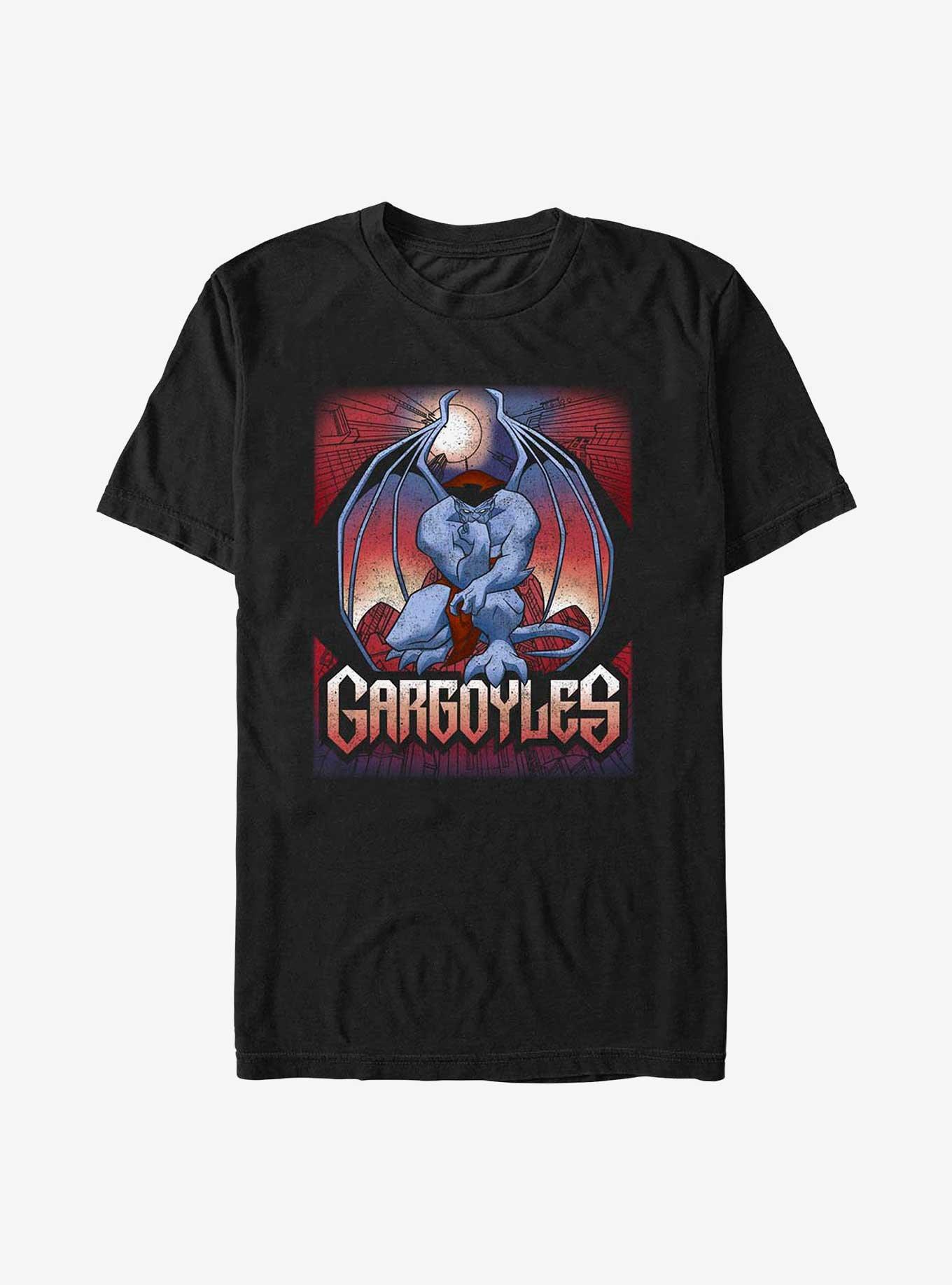 Disney Gargoyles Skyscrapers Poster Big & Tall T-Shirt, BLACK, hi-res