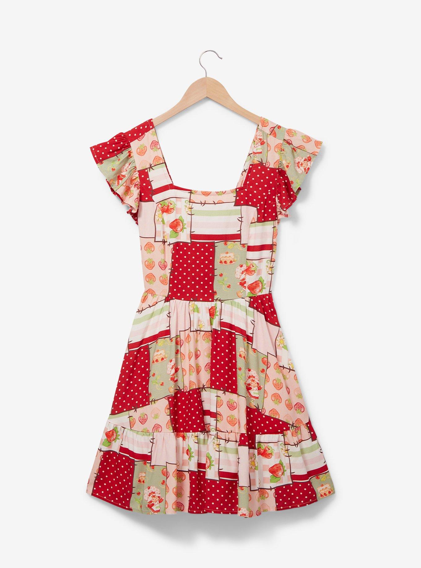 Strawberry Shortcake Patchwork Plus Size Ruffle Dress - BoxLunch Exclusive, , hi-res