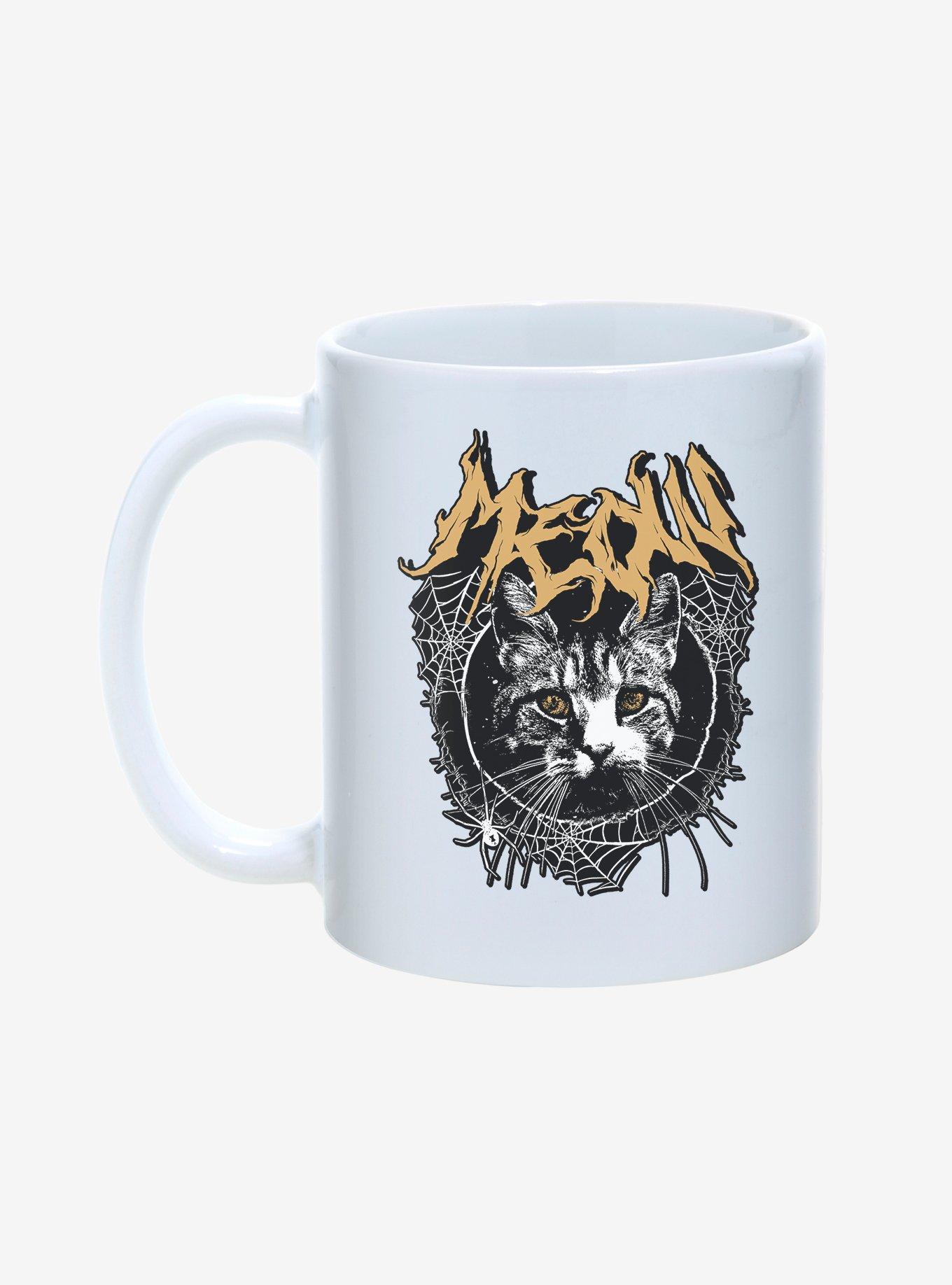 Hot Topic Meow Cat Spiderweb Mug 11oz, , hi-res