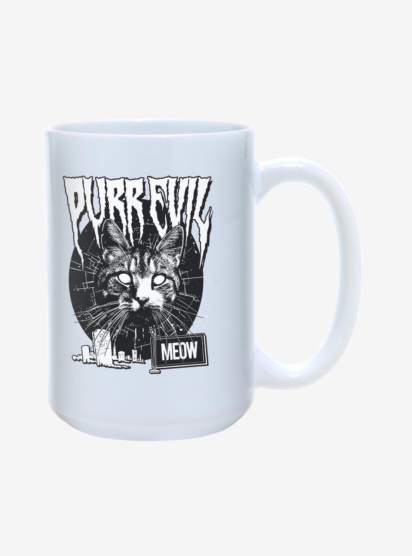 Hot Topic Purr Evil Meow Cemetery Mug 15oz, , hi-res