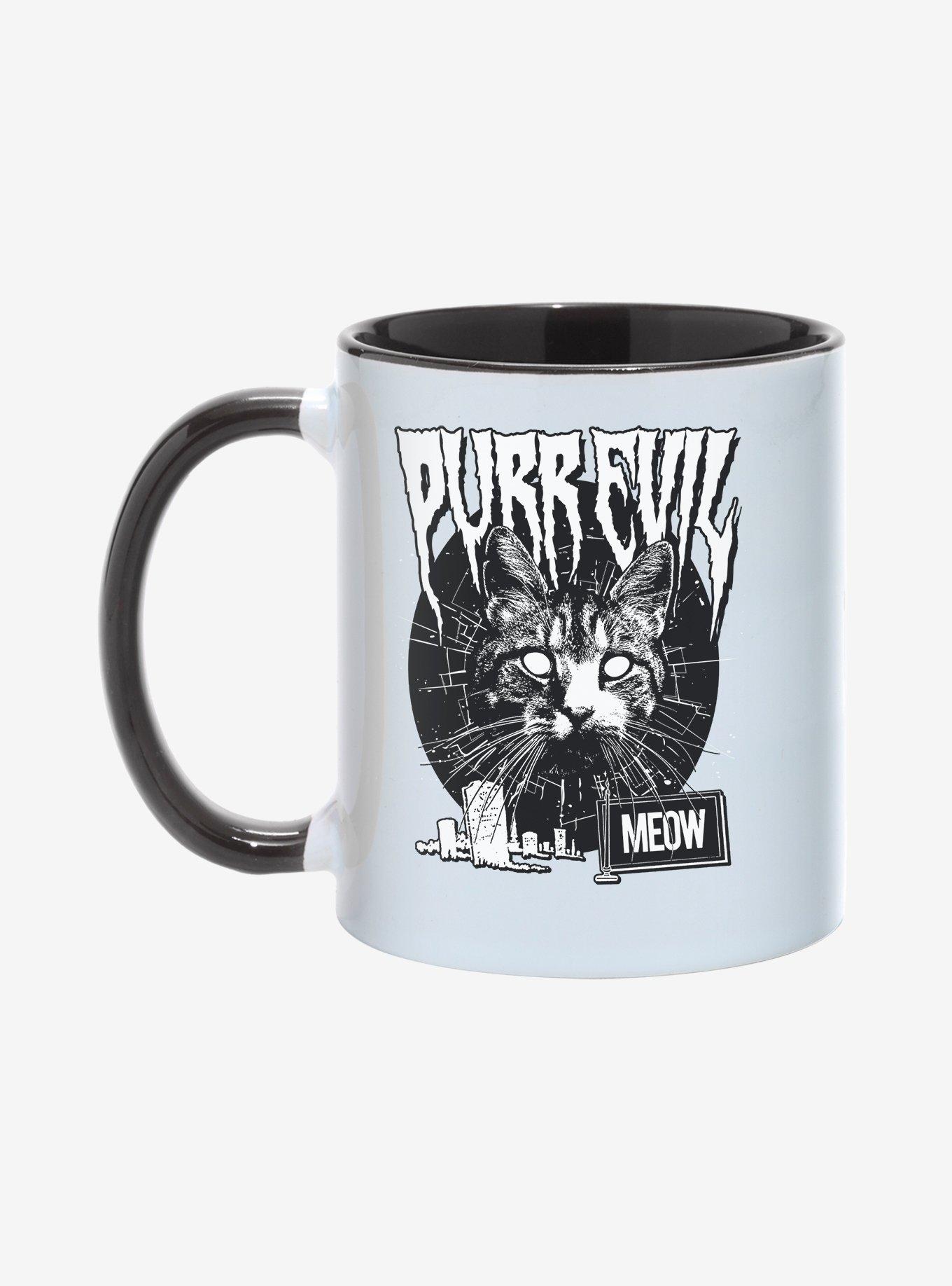 Hot Topic Purr Evil Meow Cemetery Mug 11oz, , hi-res