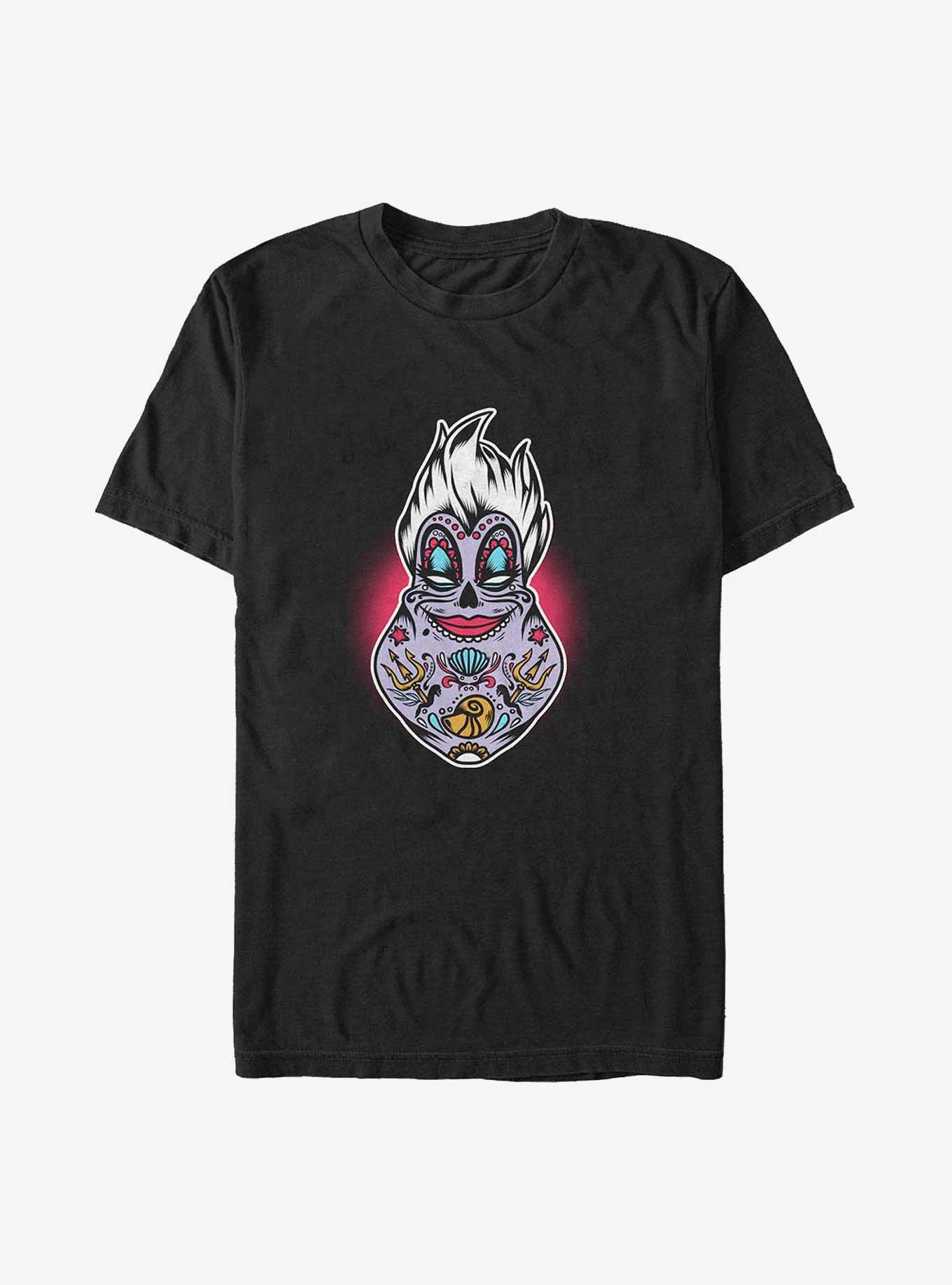 Disney The Little Mermaid Sugar Skull Ursula Big & Tall T-Shirt, BLACK, hi-res