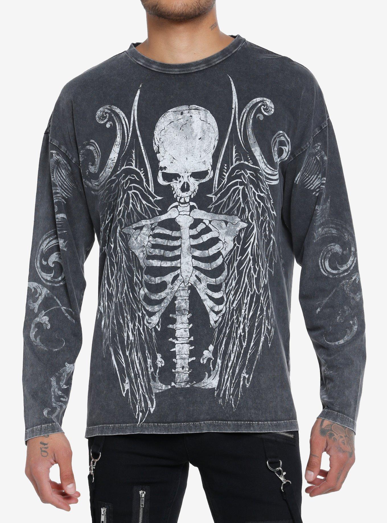 Social Collision Skeleton Angel Long-Sleeve T-Shirt