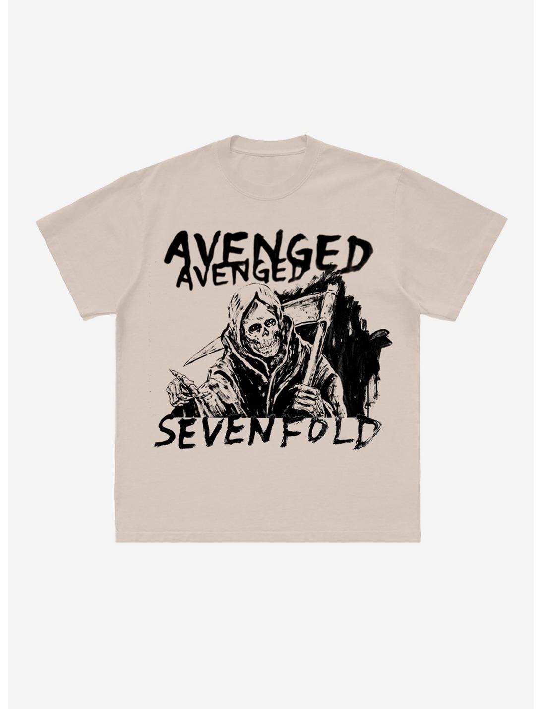 Avenged Sevenfold Life Is But A Dream Grim Reaper Boyfriend Fit Girls T-Shirt, SAND, hi-res
