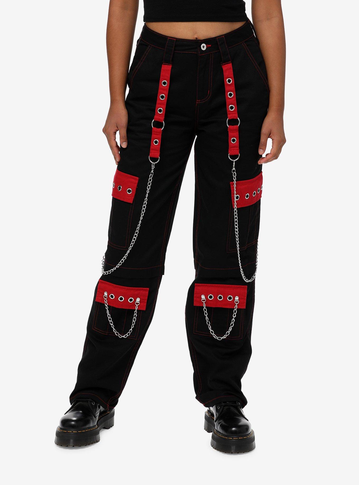 Black red clearance pants