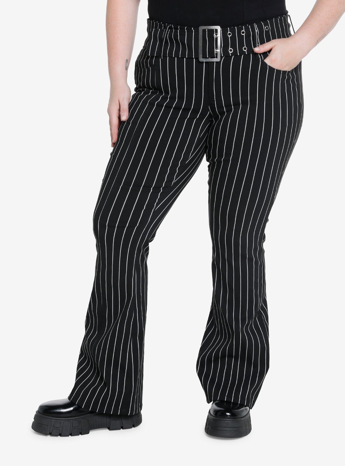 Hot Topic Cosmic Aura Pinstripe Low-Rise Flare Pants Plus