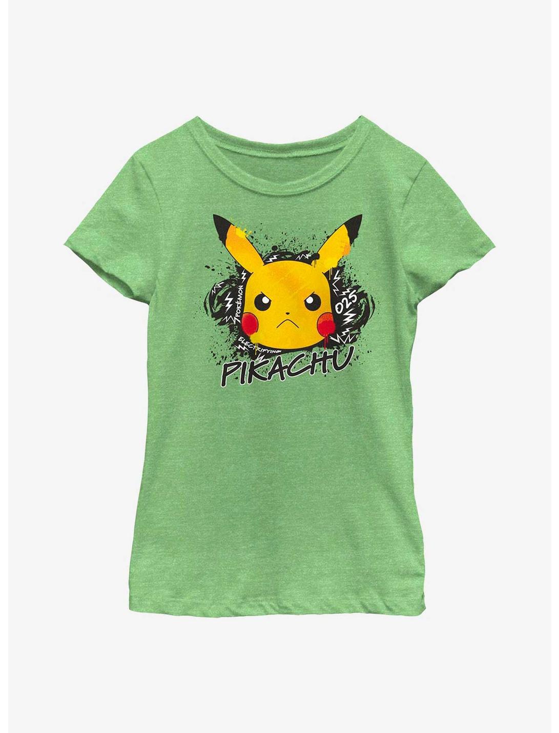 Pokemon Angry Pikachu Youth Girls T-Shirt, GRN APPLE, hi-res