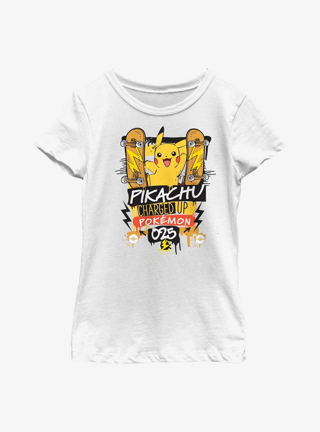 Pokemon Pikachu Charge Up Youth Girls T-Shirt, WHITE, hi-res