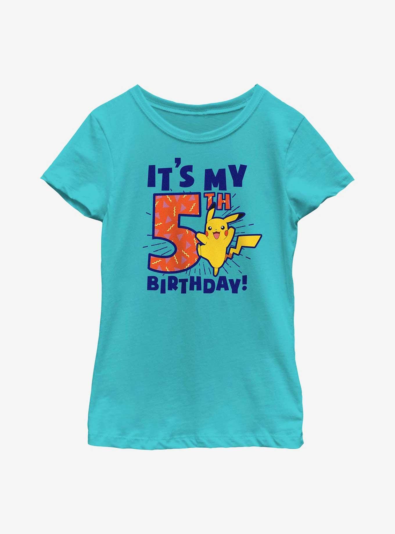 Pokemon Pikachu It's My 5th Birthday Youth Girls T-Shirt, , hi-res