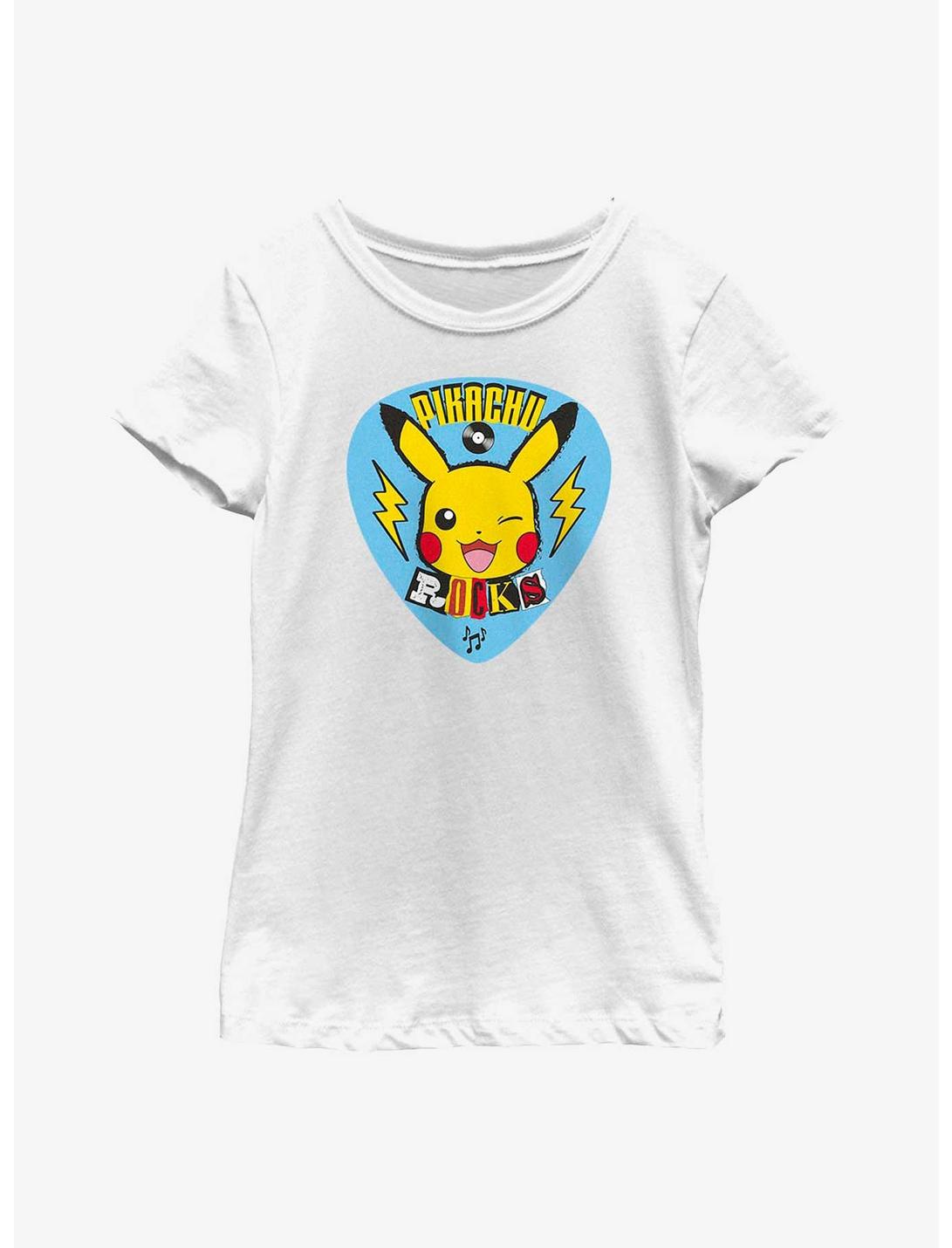 Pokemon Pikachu Rocks Youth Girls T-Shirt, WHITE, hi-res