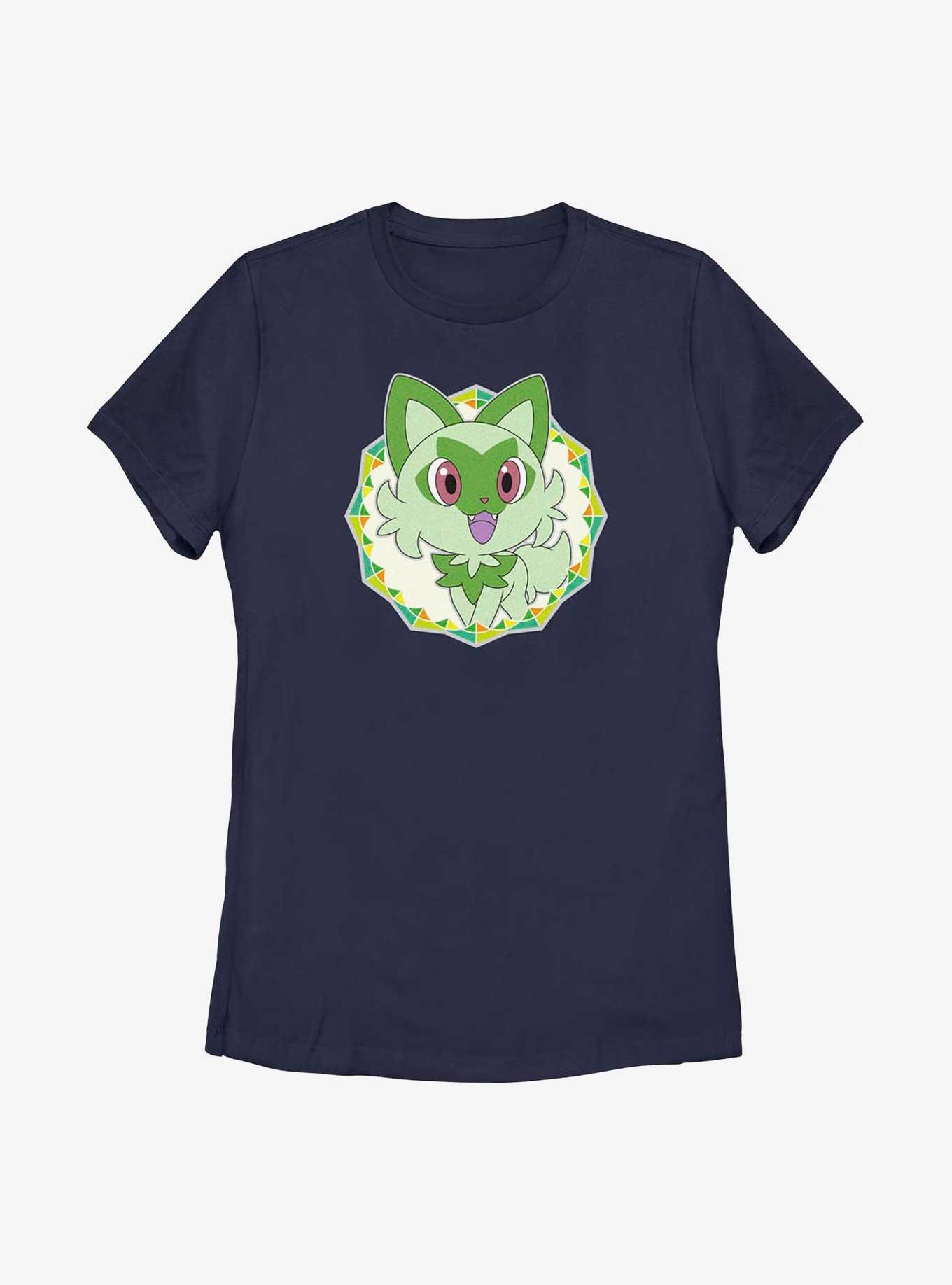 Pokemon Sprigatito Sparkle Womens T-Shirt, NAVY, hi-res