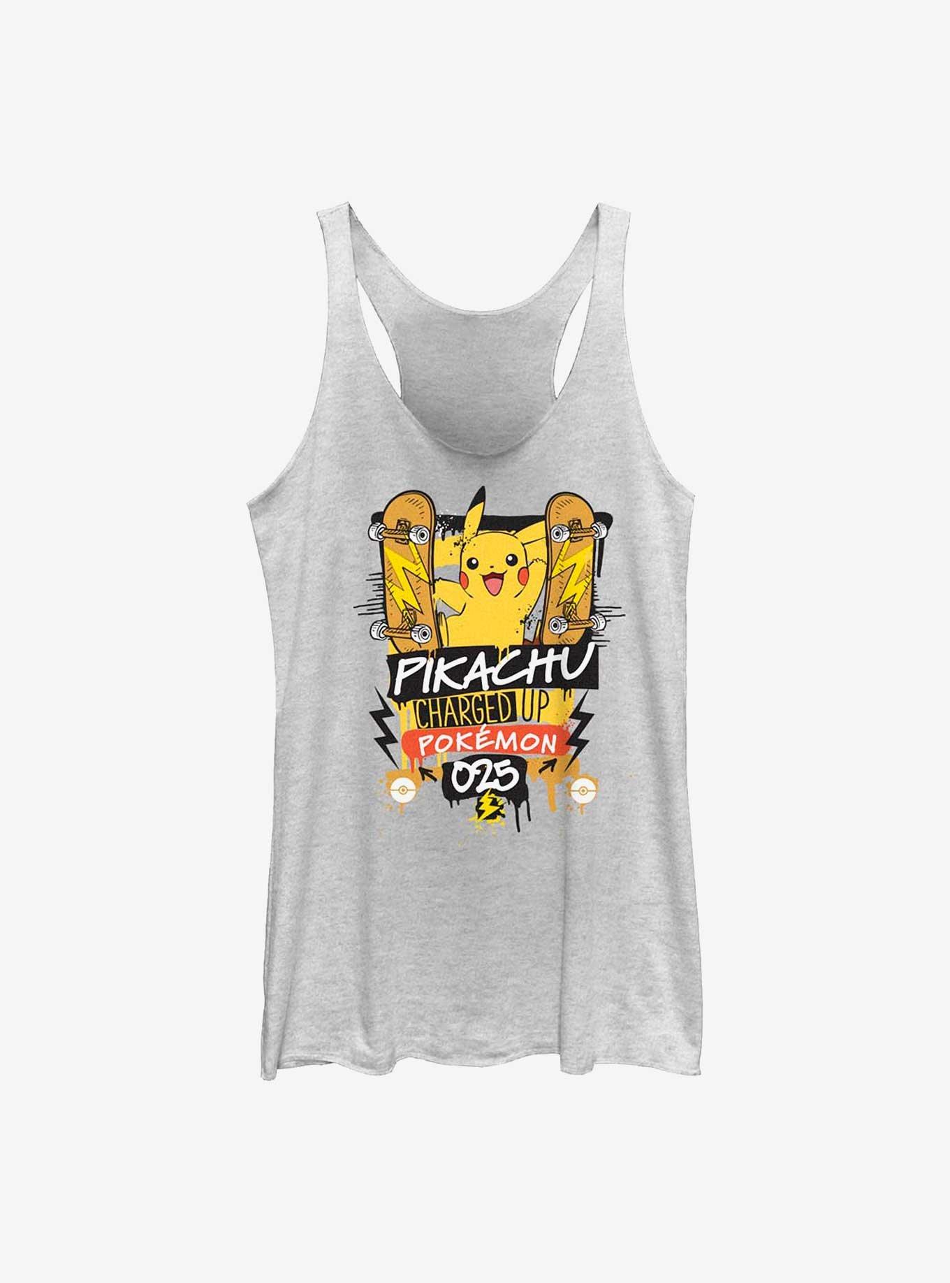 Pokemon Pikachu Charge Up Womens Tank Top, WHITE HTR, hi-res