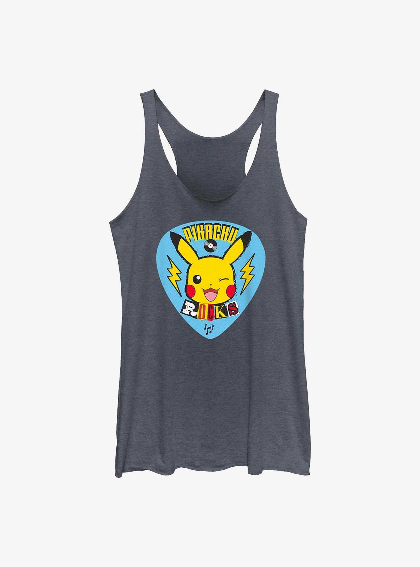 Pokemon Pikachu Rocks Womens Tank Top, NAVY HTR, hi-res