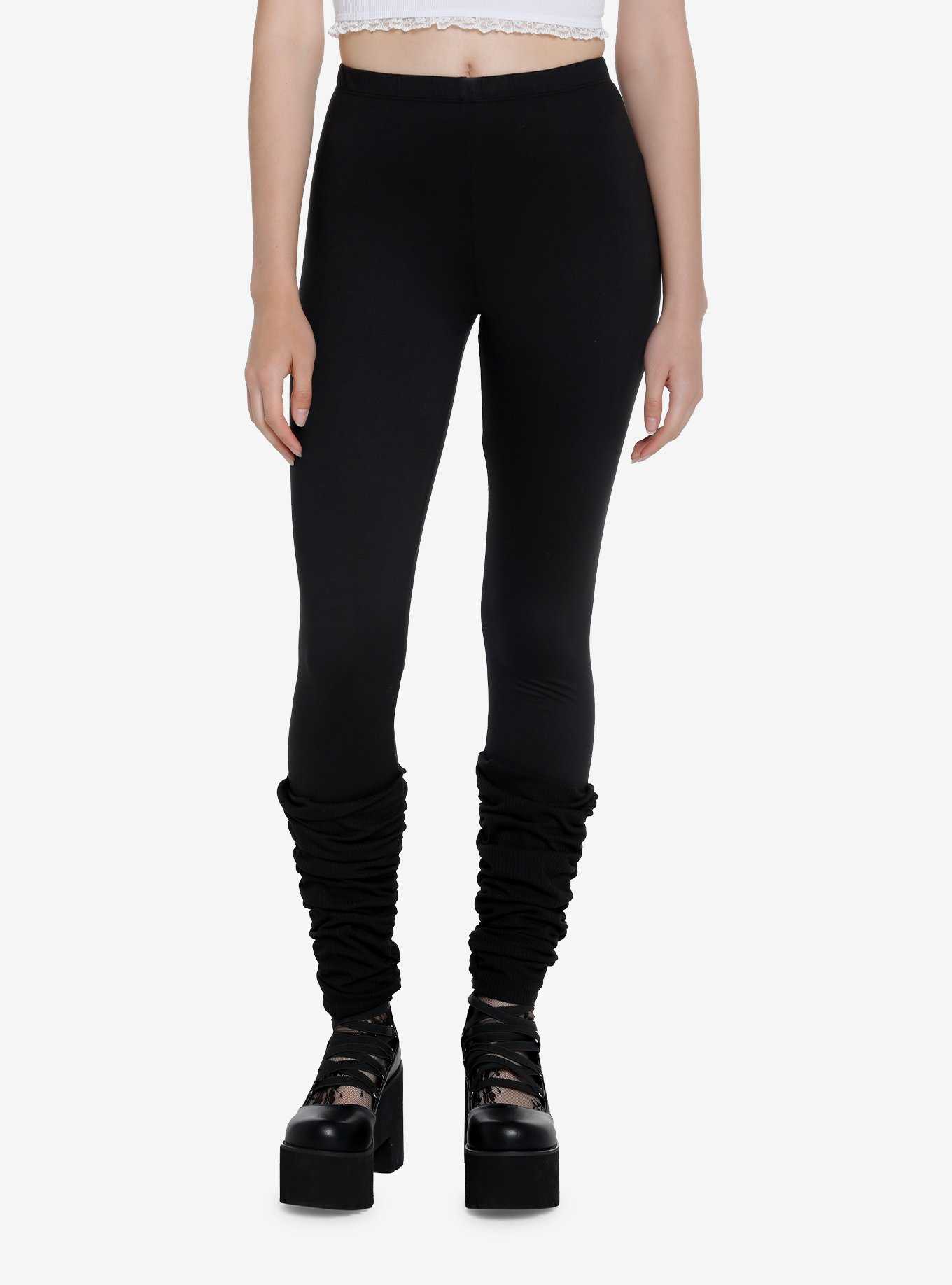 Hot Topic Black Velvet Sun & Moon Flare Leggings