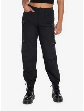 Black Cargo Jogger Pants, , hi-res